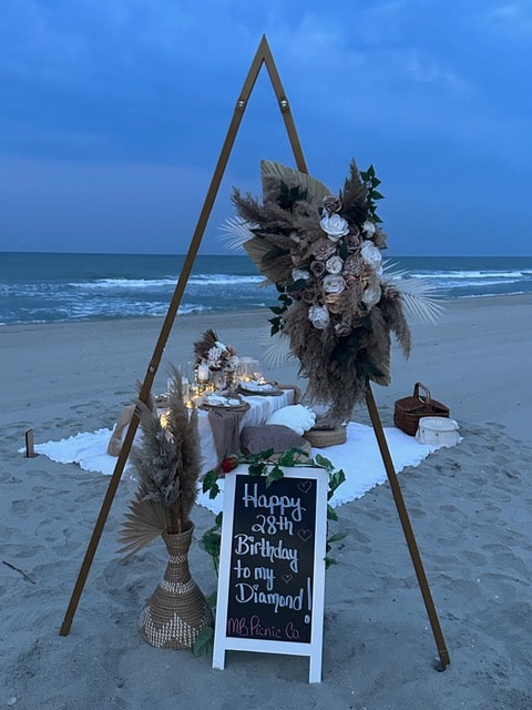 A frame with Boho flower arrangement